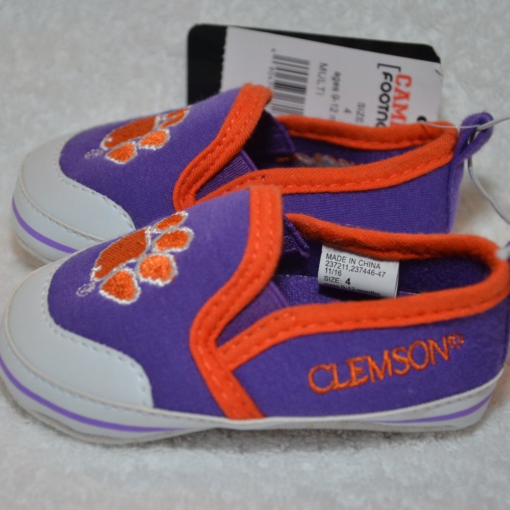 Brand New w/ Tags. Campus Footnotes Clemson University Size 4 Infant Crib Shoes
